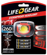 Life+Gear 41-3765 Headlamp, AAA Battery, Alkaline Battery, LED Lamp, 260, 3 hr Run Time, Black/Red
